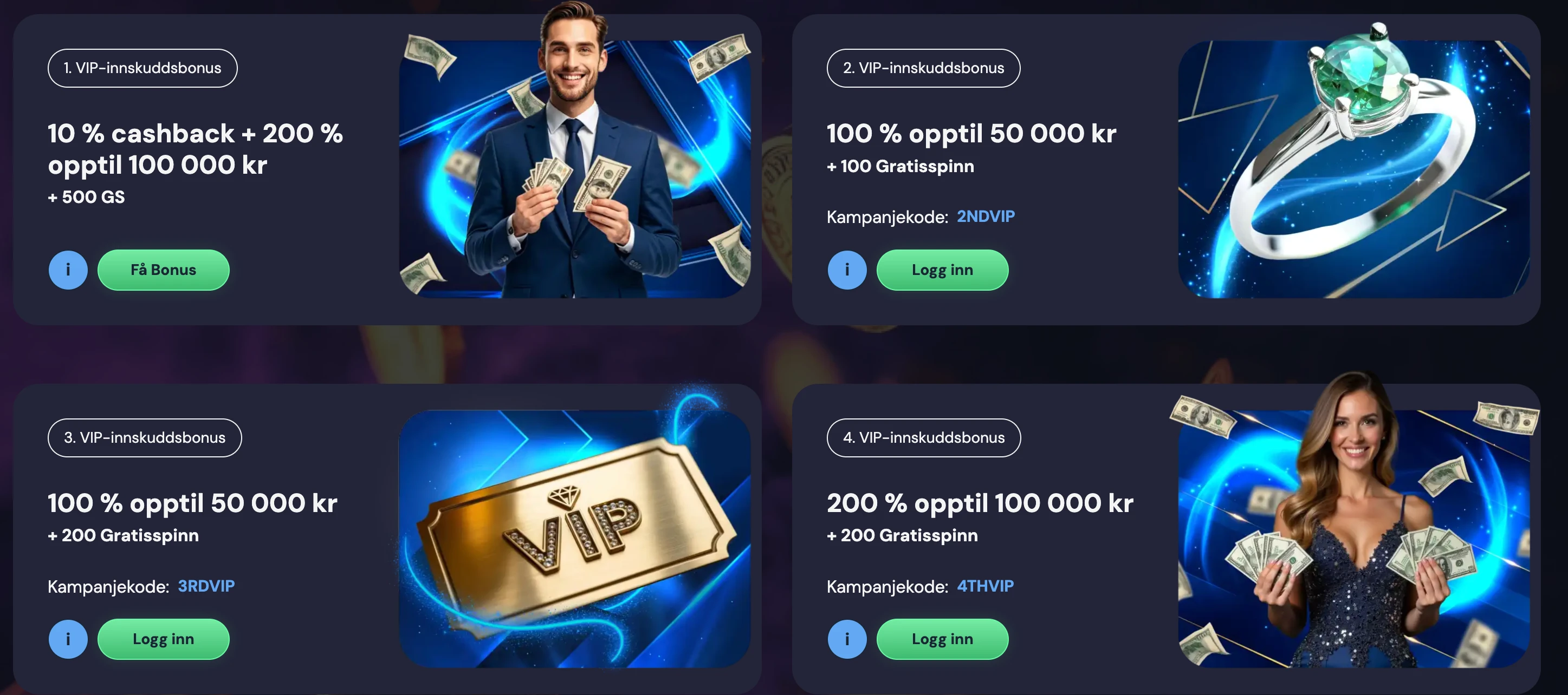 VIP-bonuser hos LuckyWins